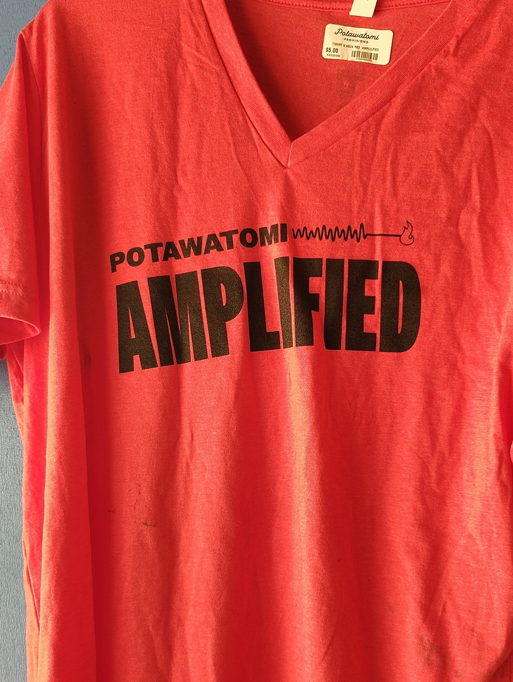 Anatomie Red V-Neck Tee with Front Graphic